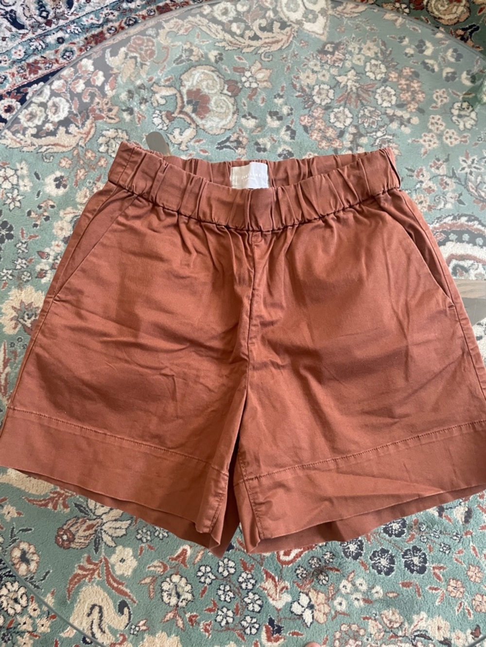 Women's Everlane Rust Elastic-Waist Casual Shorts